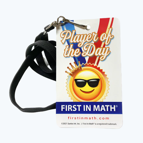 First in Math Player of the Day Badge