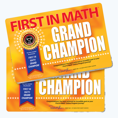 First in Math Grand Champion Sign (Set of 10)