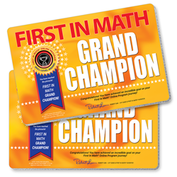 First In Math Grand Champion Sign (Set of 10)